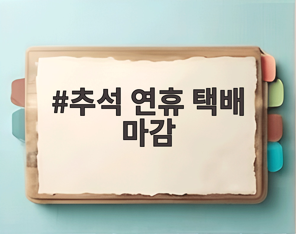 추석 연휴 택배 마감