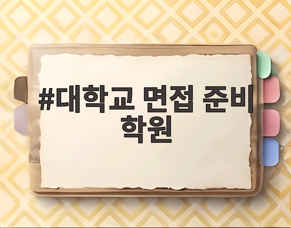 대학교 면접 준비 학원