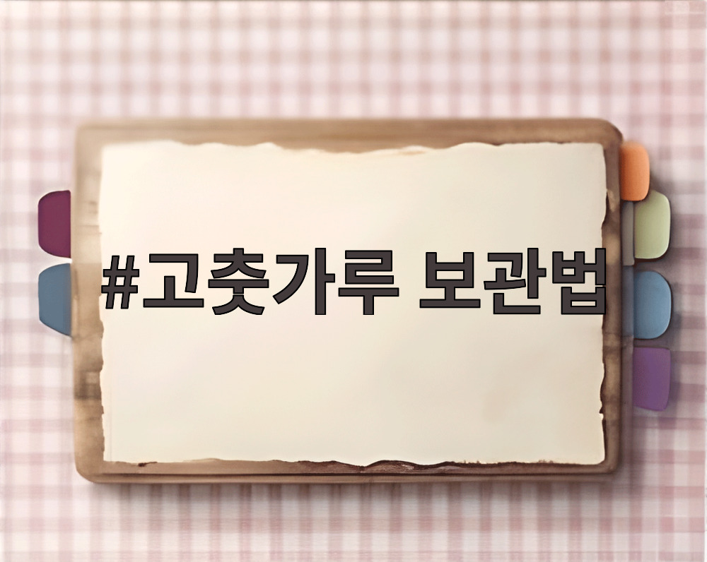 고춧가루 보관법