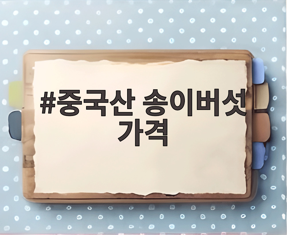 중국산 송이버섯 가격