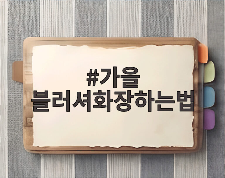 가을 블러셔화장하는법