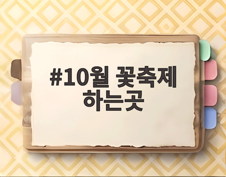 10월 꽃축제 하는곳