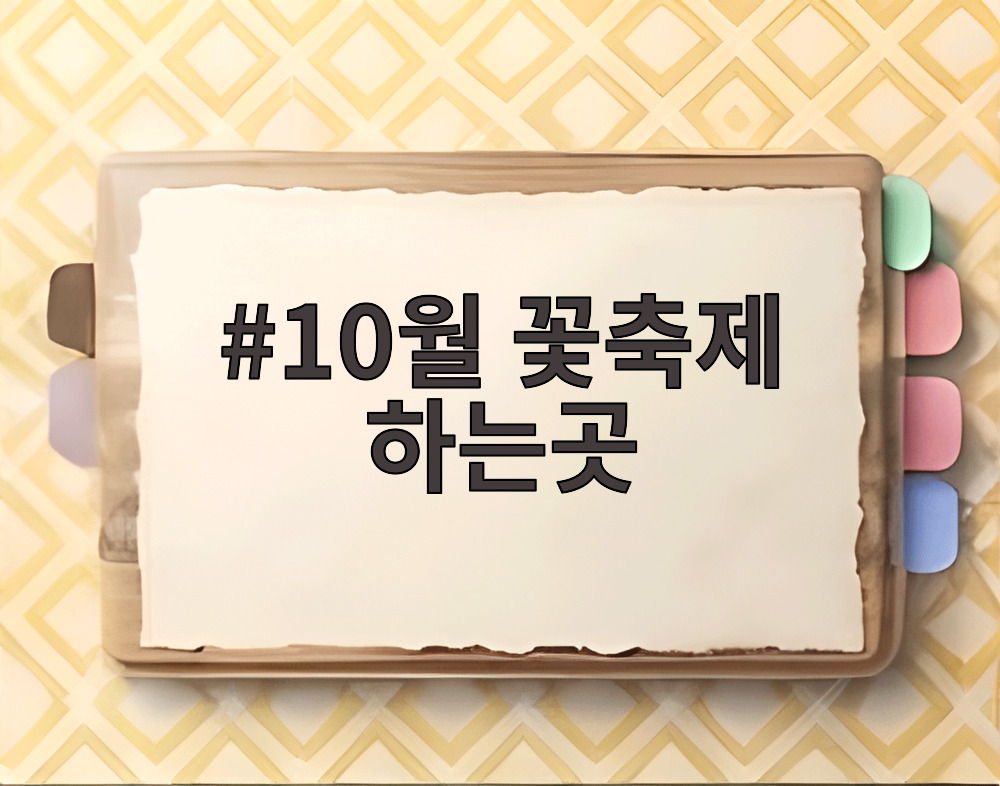 10월 꽃축제 하는곳