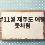 11월 제주도 여행 옷차림