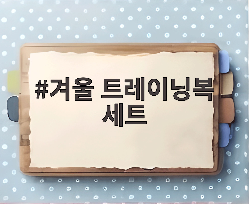 겨울 트레이닝복 세트