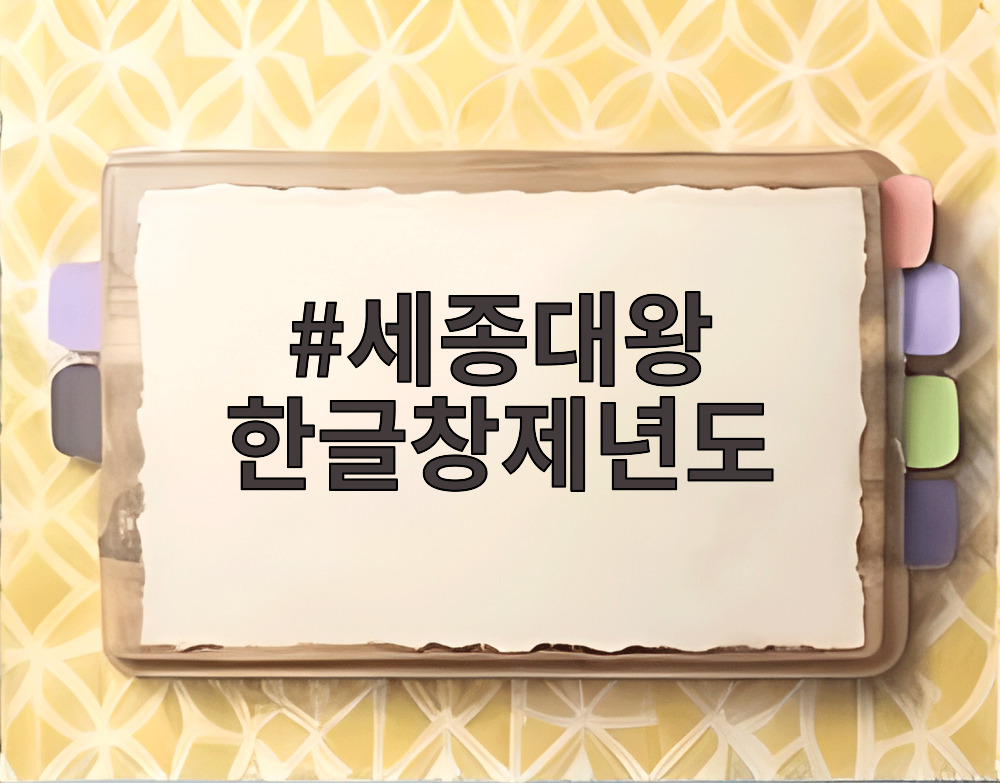 세종대왕 한글창제년도