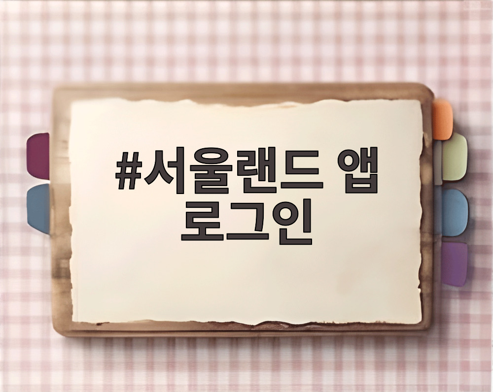 서울랜드 앱 로그인