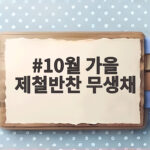 10월 가을 제철반찬 무생채