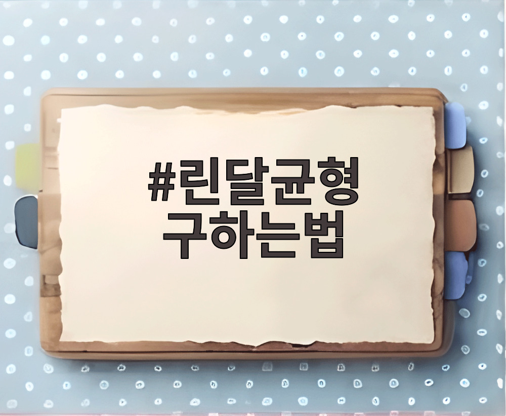 린달균형 구하는법