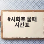 시화호 물때 시간표
