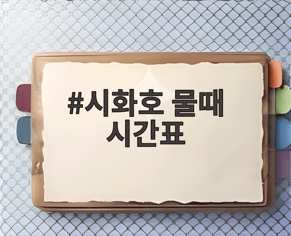 시화호 물때 시간표