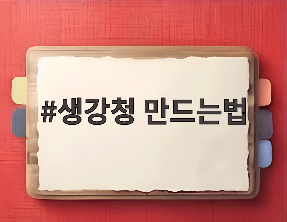 생강청 만드는법