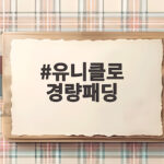 유니클로 경량패딩