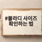 불라디 사이즈 확인하는 법