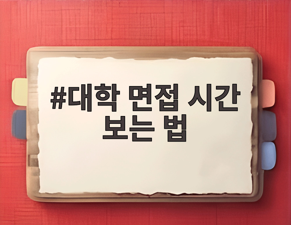 대학 면접 시간 보는 법