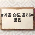 가을 습도 올리는 방법