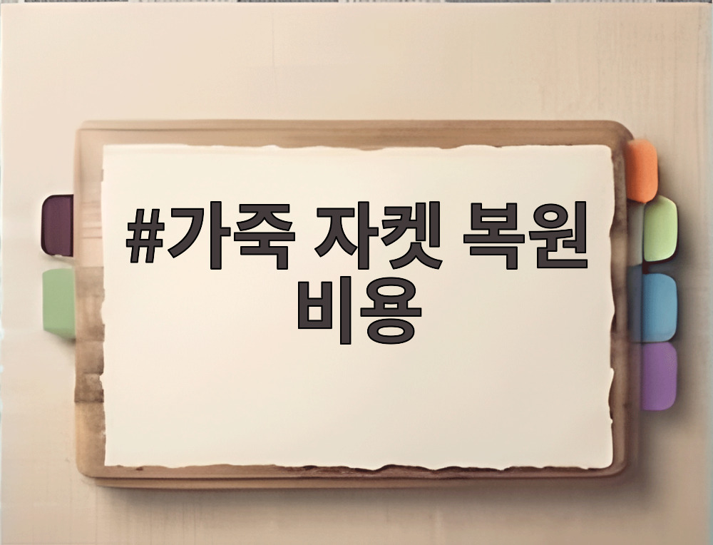 가죽 자켓 복원 비용