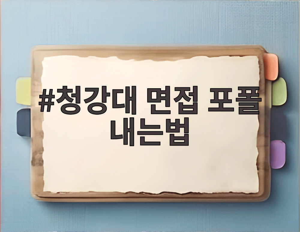 청강대 면접 포폴 내는법