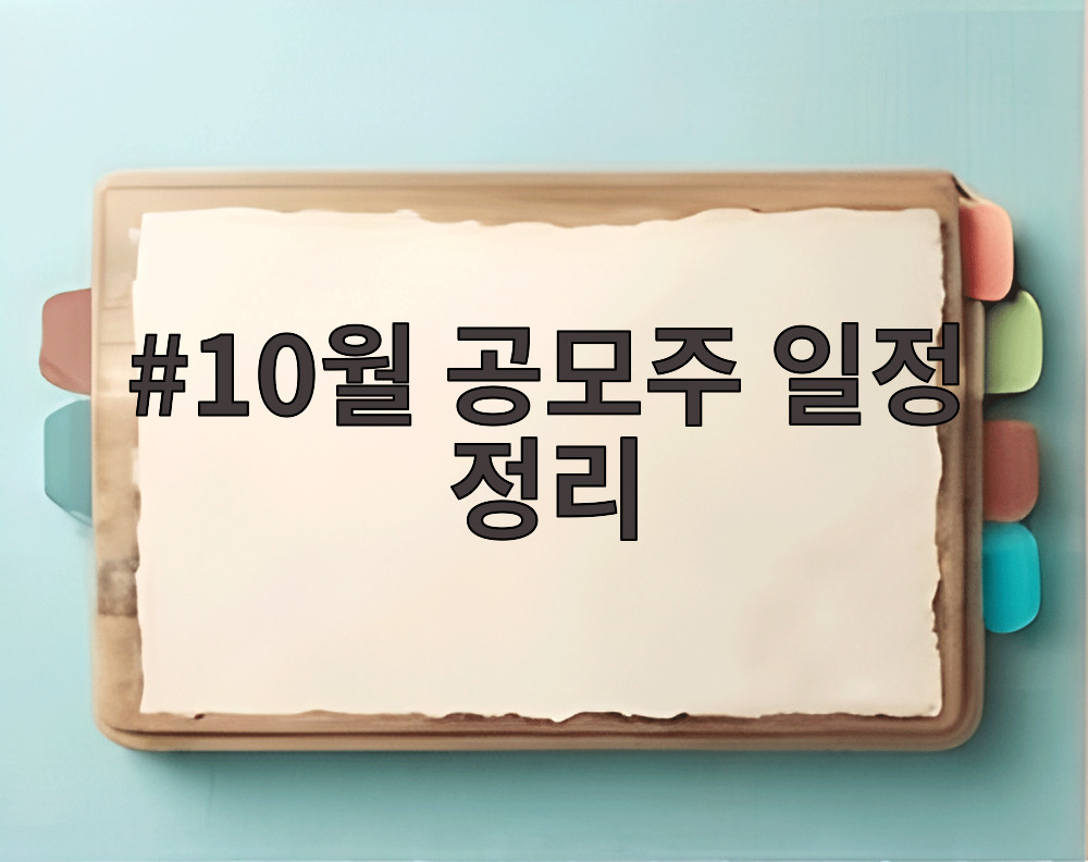 10월 공모주 일정 정리