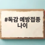 독감 예방접종 나이