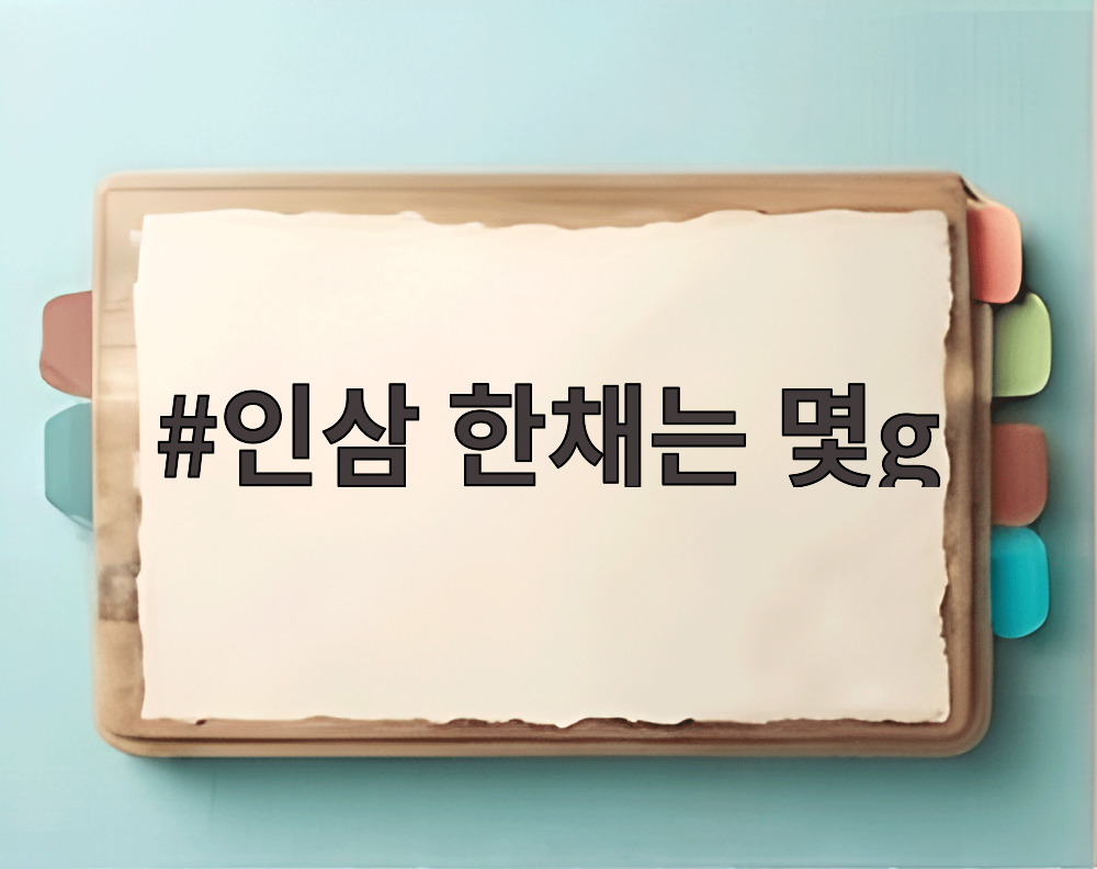 인삼 한채는 몇g