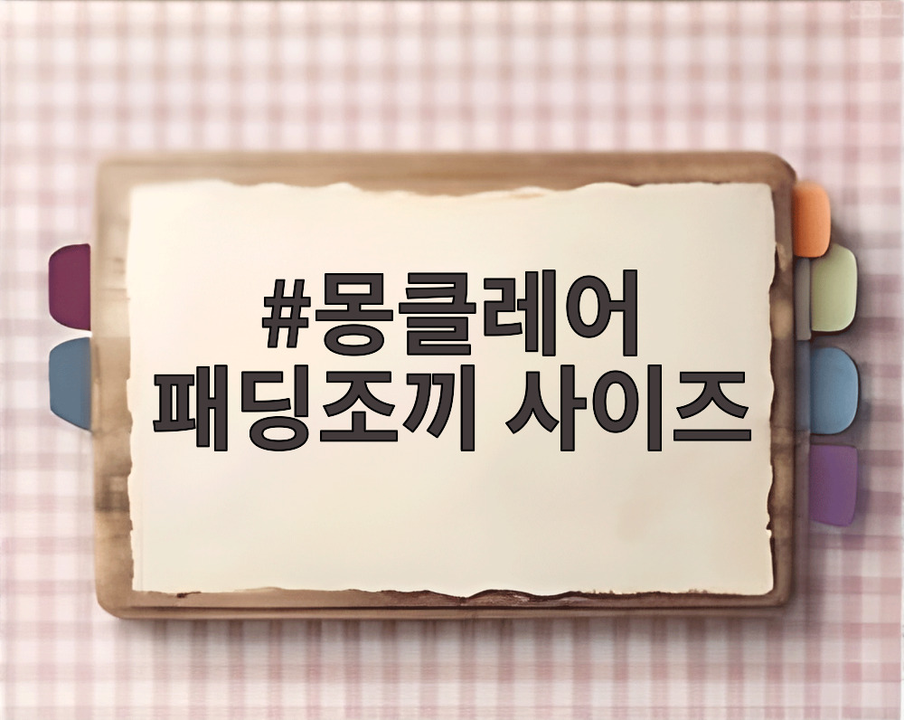 몽클레어 패딩조끼 사이즈