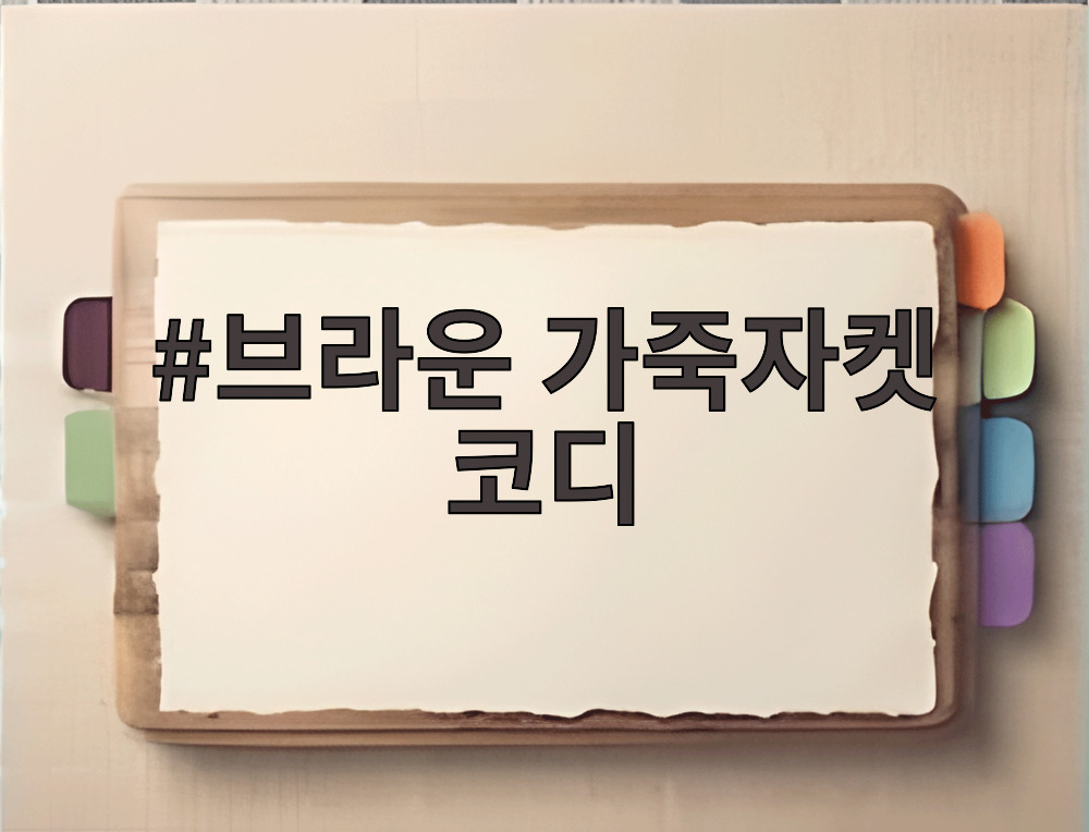 브라운 가죽자켓 코디