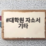 대학원 자소서 기타