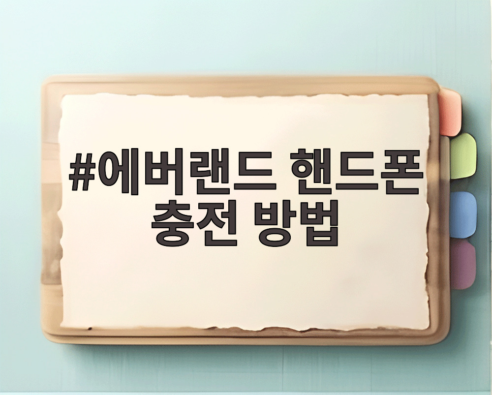 에버랜드 핸드폰 충전 방법