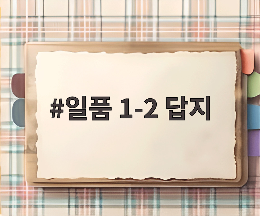 일품 1-2 답지