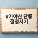 가야산 단풍 절정시기