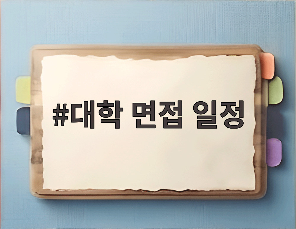 대학 면접 일정