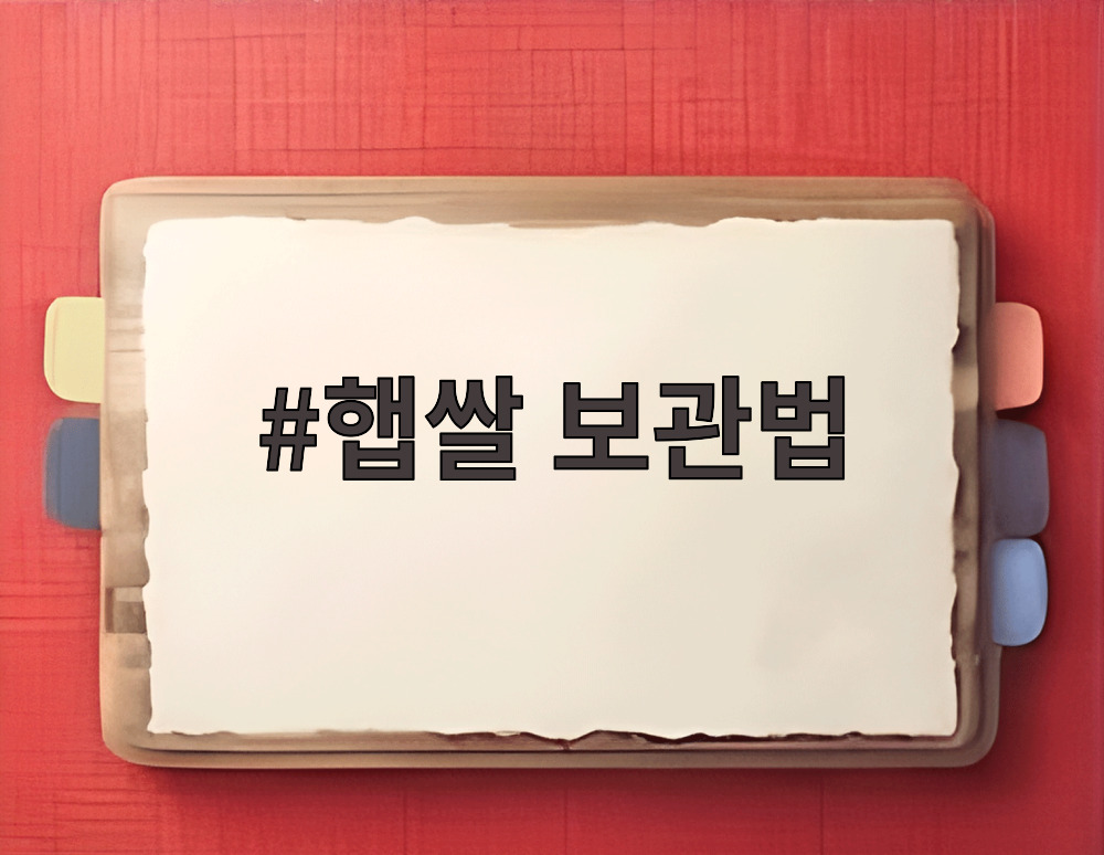 햅쌀 보관법