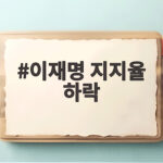 이재명 지지율 하락