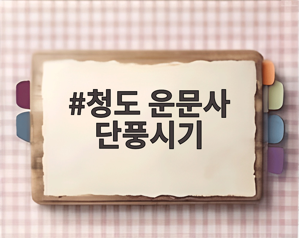 청도 운문사 단풍시기