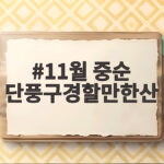 11월 중순 단풍구경할만한산