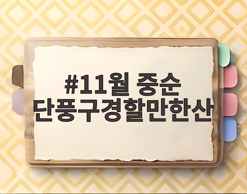 11월 중순 단풍구경할만한산